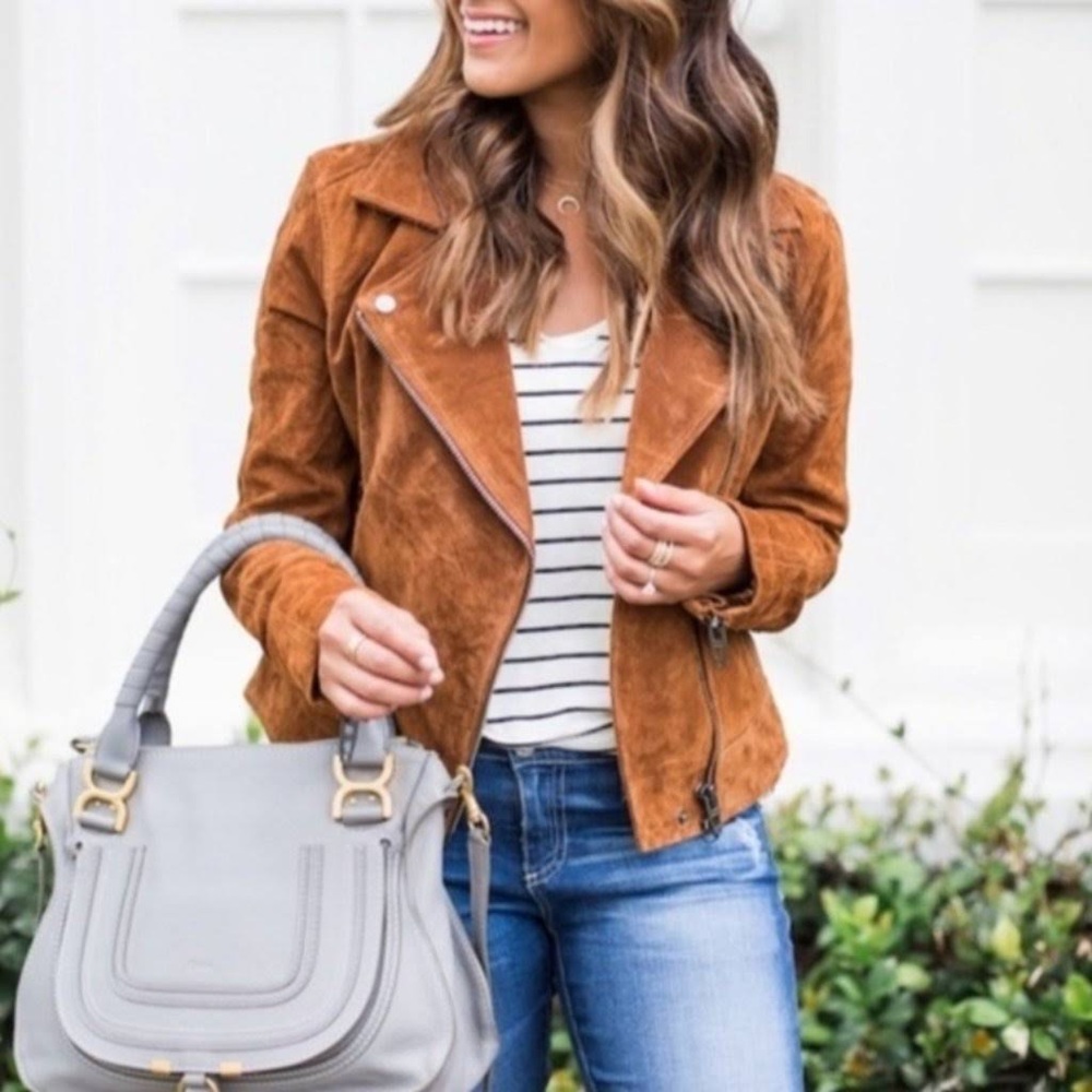 BLANKNYC Suede Moto Jacket in Spice